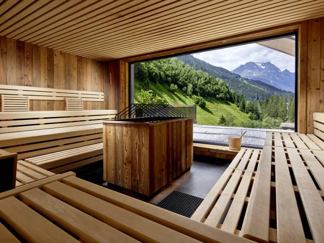 Sauna with fantastic mountain view