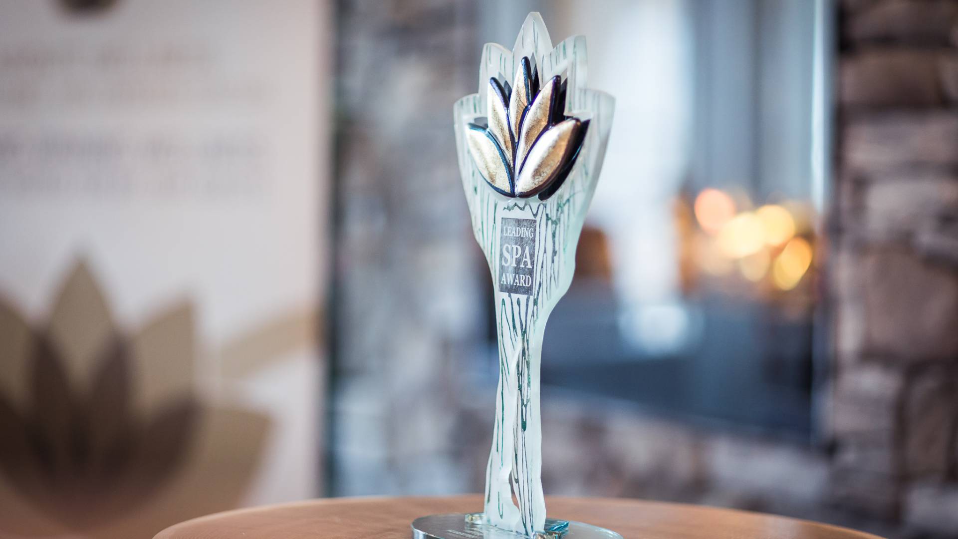 Leading Spa Award on table