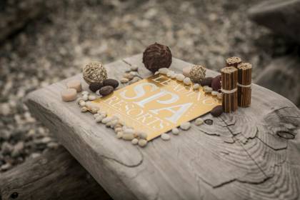 Leading Spa Resorts Logo auf Holz