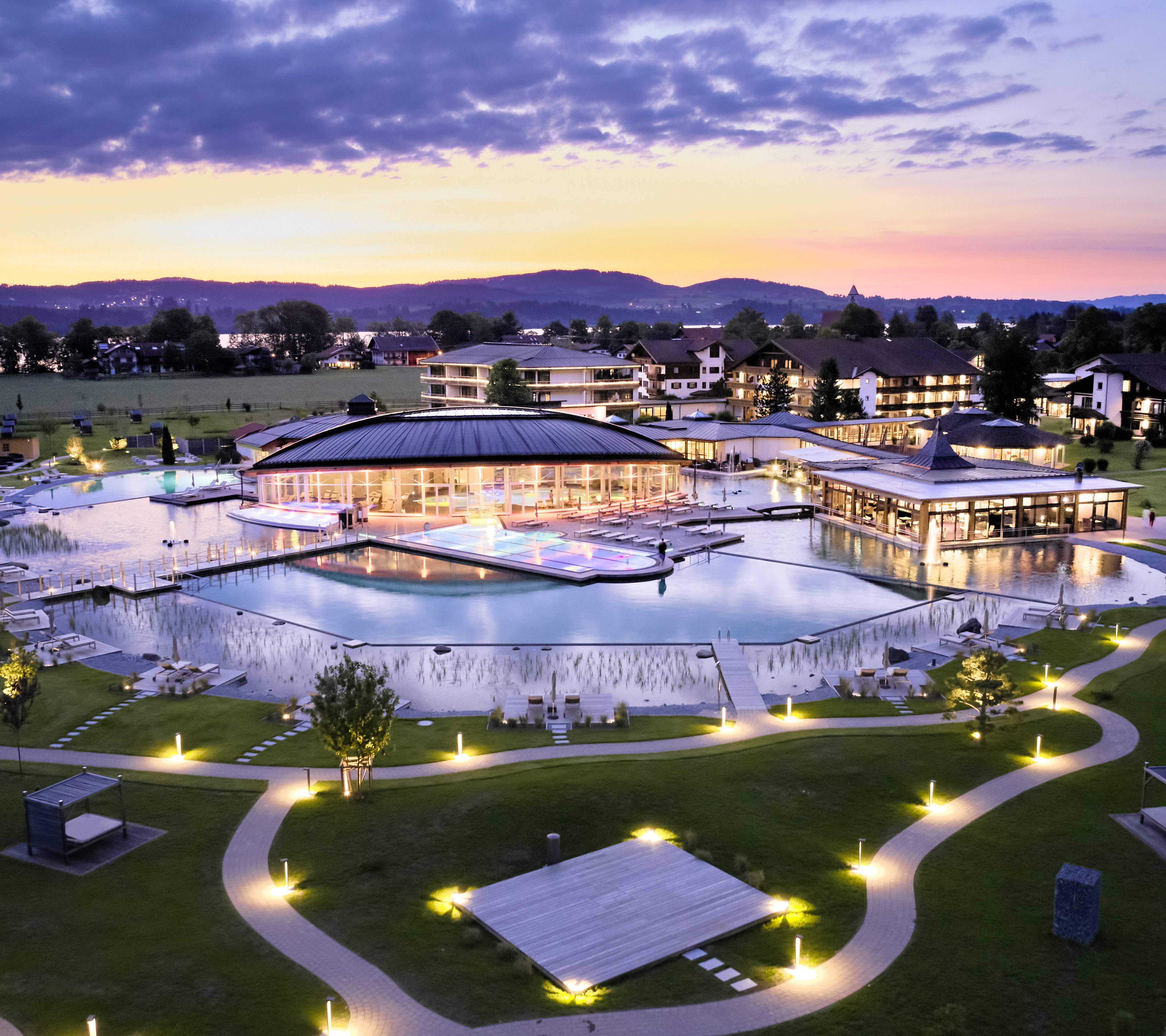 View of a luxury spa resort in the Allgäu in Bavaria
